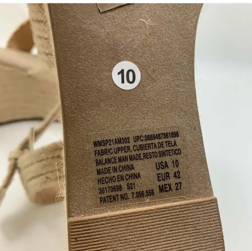 Scoop Jute Espadrille Double Strap Platform Wedge Sandals Size 10
